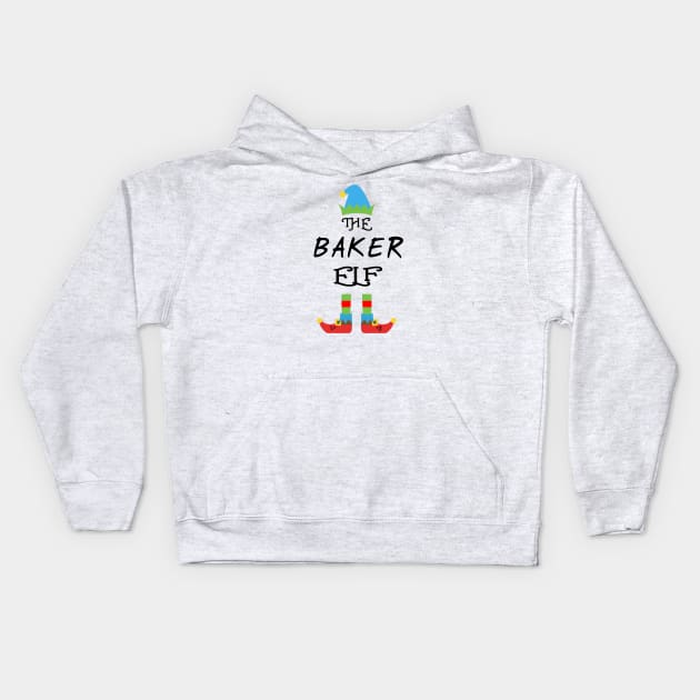 The Baker Elf Matching Family Group Christmas Party Kids Hoodie by CareTees